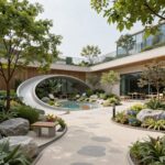 안양자이 헤리티온 아파트 모델하우스 살펴보기 안양자이 헤리티온 단지 내부 커뮤니티 시설과 조경 공간 풍경