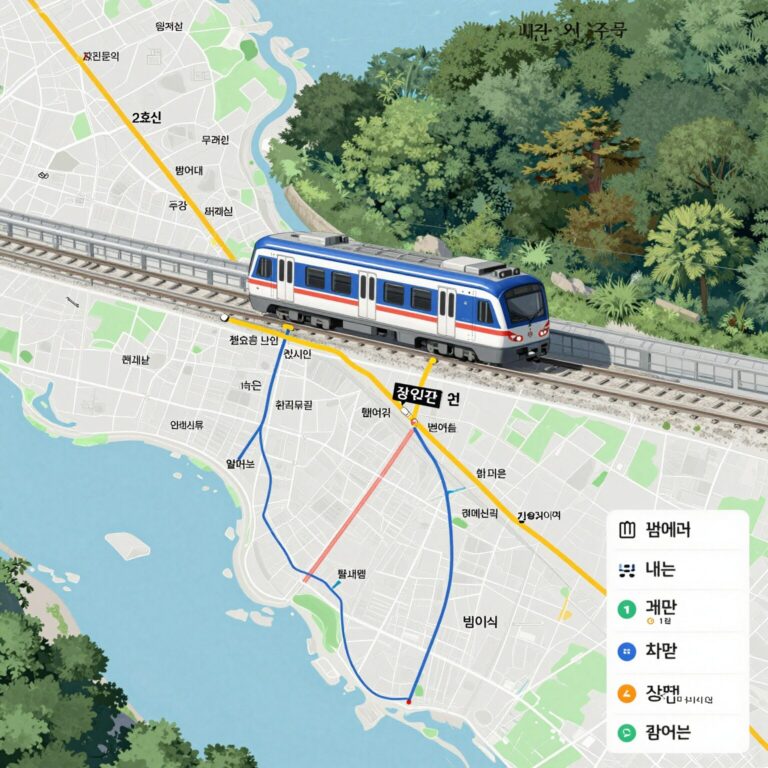 대구 지하철 2호선 범어역 주변 지도와 주요 생활 인프라 위치가 표시된 이미지