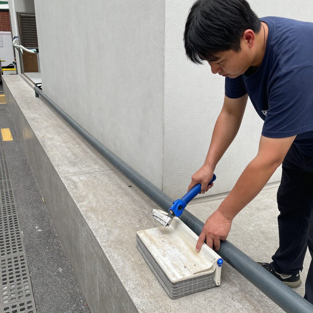 시티오씨엘 입주청소시 창틀 레일과 틈새를 꼼꼼히 닦는 모습