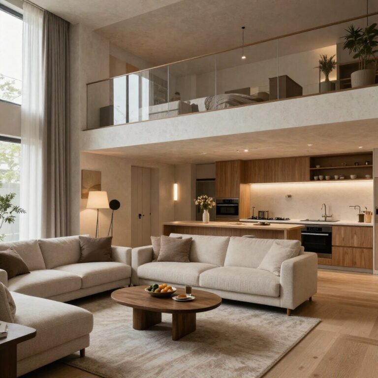 동탄 디에트르 퍼스티지 오피스텔 84평형 실내 거실과 주방의 개방된 구조