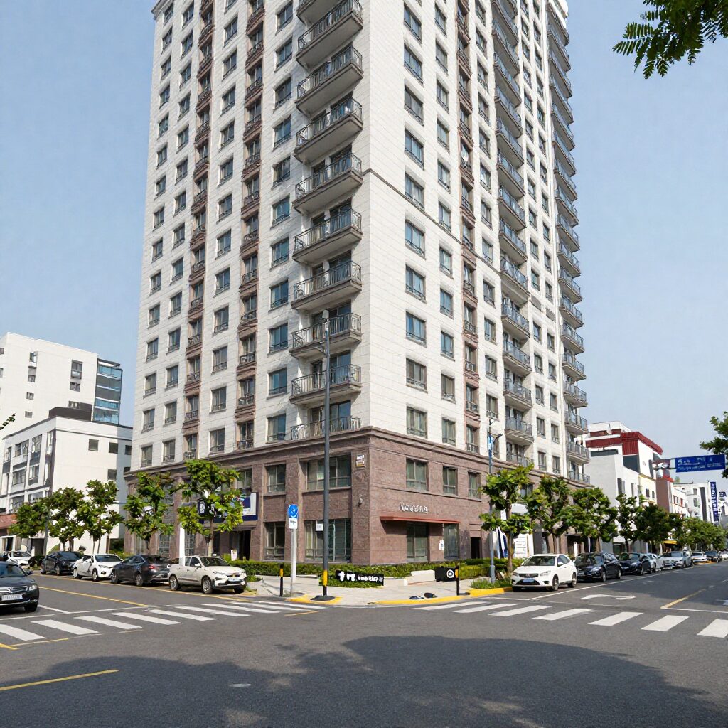 의정부 신곡 파크프라임 아파트 외관과 주변 도로 전경