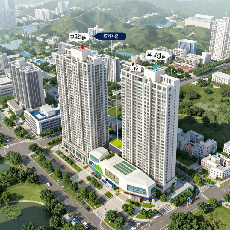 e편한세상 여수 글렌츠 아파트의 주변 입지와 주요 시설 표시된 지도