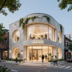 고촌센트럴자이 모델하우스 외관과 주변 상권