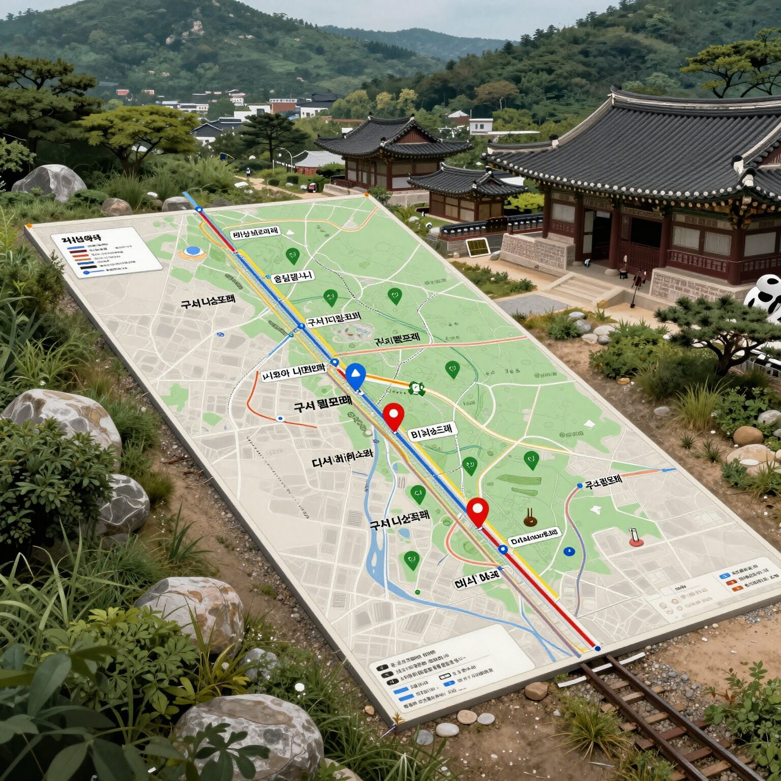 구서 다움포레 위치도와 두실역과의 근접성을 보여주는 지도