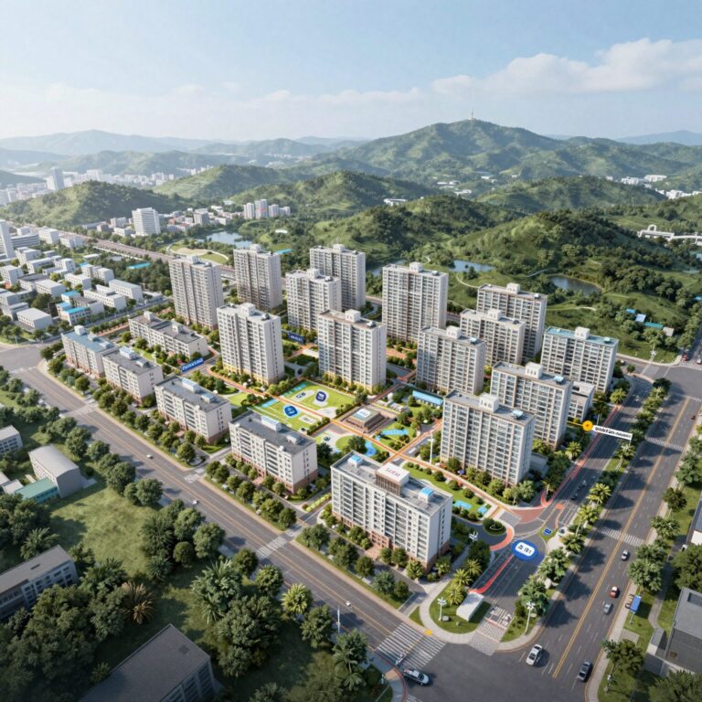 한화포레나 부산당리 단지 조감도와 주변 교통망