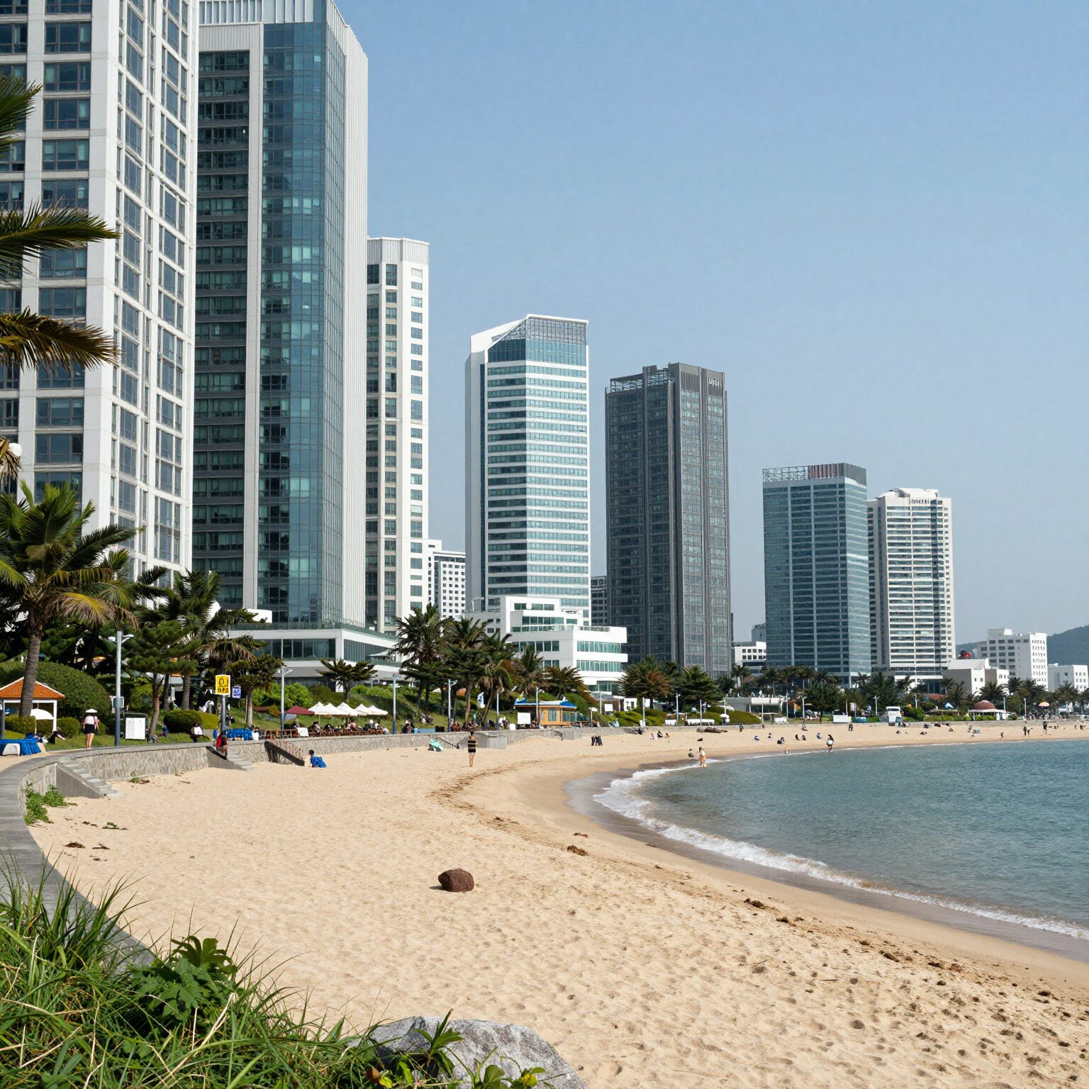 해운대 해변과 도시 풍경이 보이는 오션포레 베네스트 하우스 외관 사진