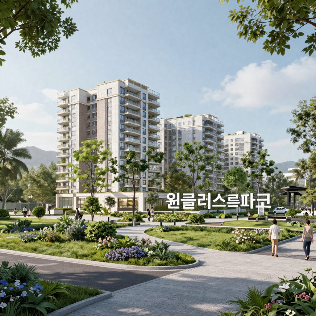 용인 푸르지오 원클러스터파크 단지 배치와 조경 계획