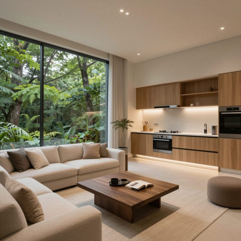 의정부역 센트럴 아이파크 모델하우스 내부 거실과 주방 인테리어