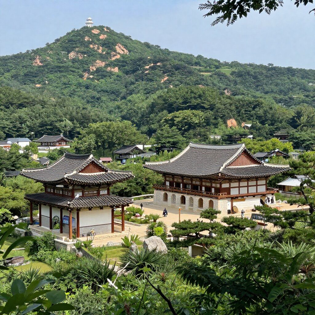 연수 월드메르디앙 어반포레에서 바라본 청량산과 주변 전망