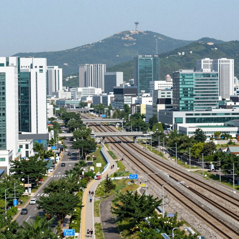부천역 에피트 어바닉에서 바라본 부천역 주변 도시 경관과 교통망