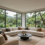 천안 아이파크시티 모델하우스 내부 거실과 조망을 보여주는 이미지