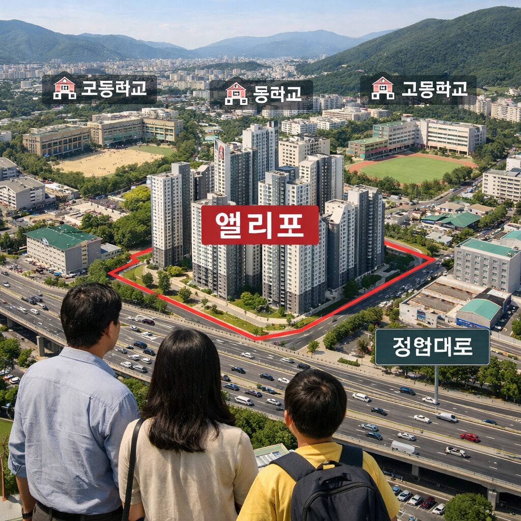 창원 엘리프 위치도 및 주변 인프라 명곡동 초중고 학교 창원대로 접근성