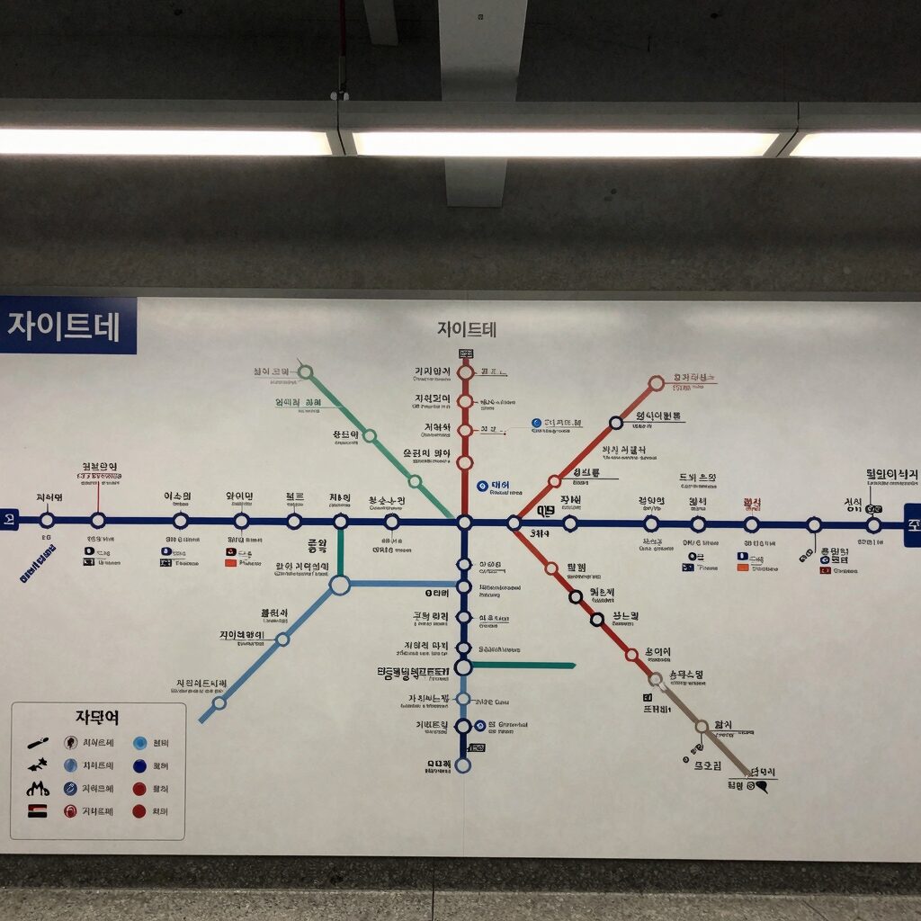 공덕역 지하철 노선도와 자이르네 위치 표시