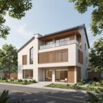 구리역 하이니티 리버파크 모델하우스 외관과 주변 조감도