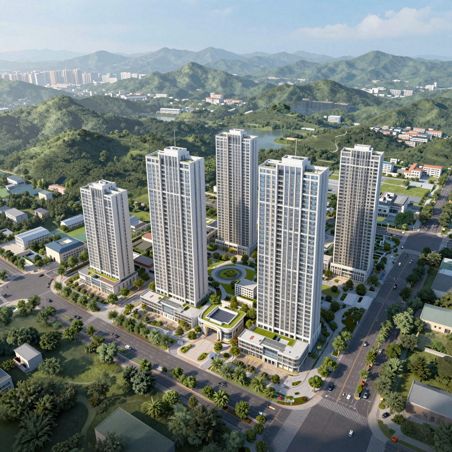 힐스테이트 오산 더퍼스트 단지 전경과 주변 지도