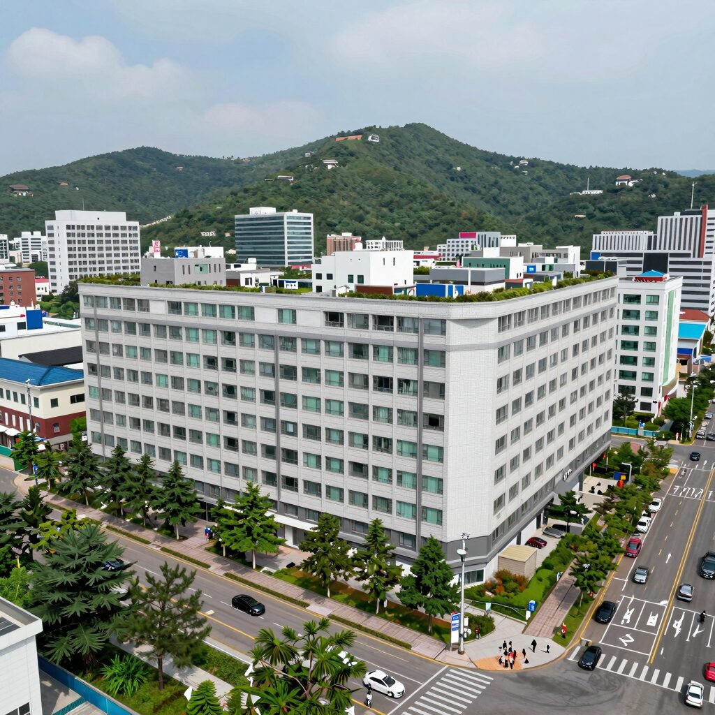 진주 힐스테이트 평거 센트럴 조감도 및 주변 평거동 생활권 전경