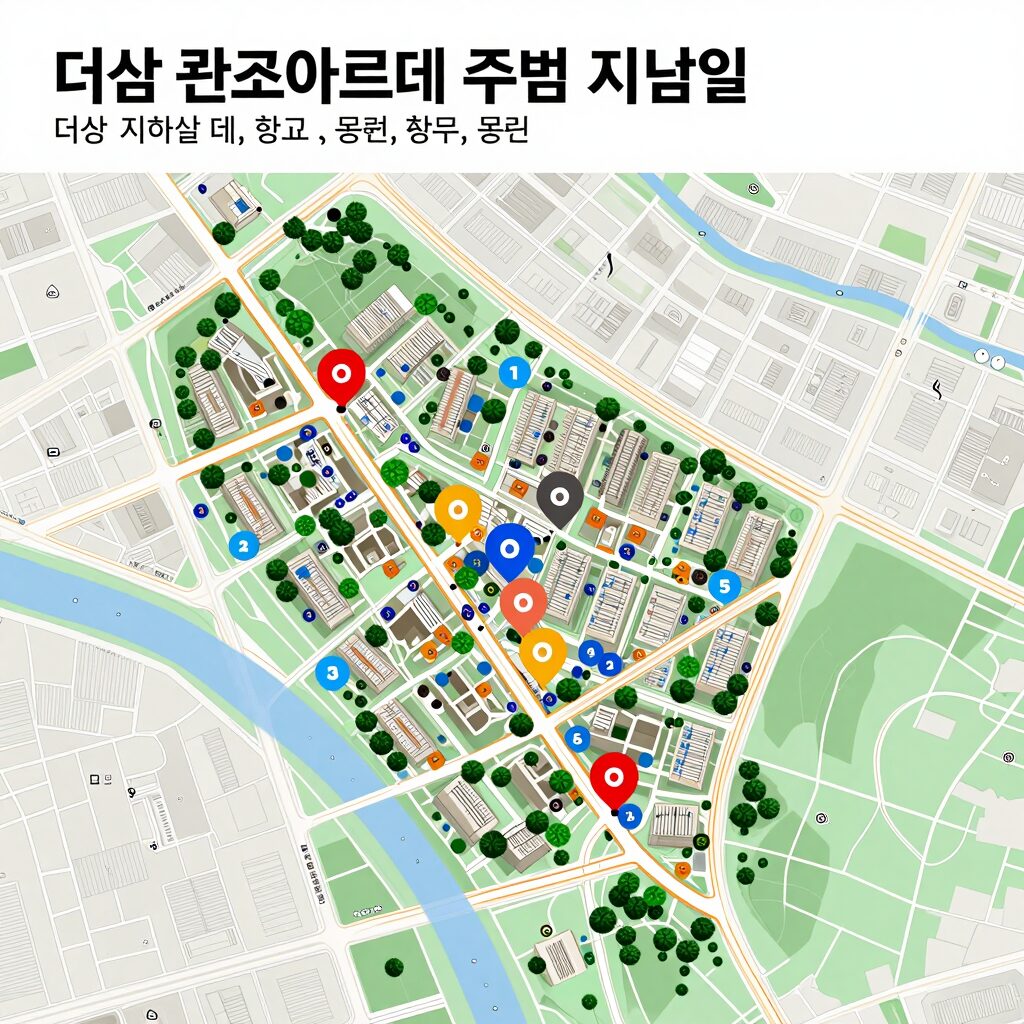 더샵 관저아르테 주변 지하철 역, 학교, 공원 위치 지도