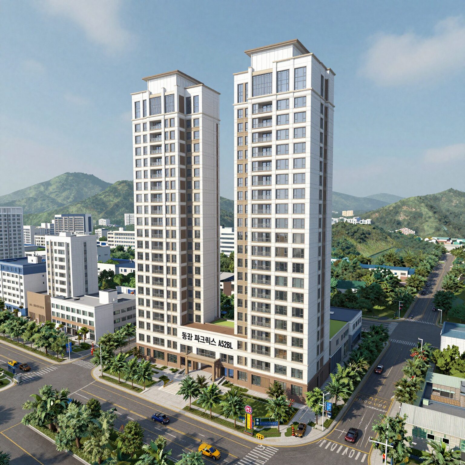 동탄 파크릭스 A52BL 아파트 위치와 주변 도로 지도