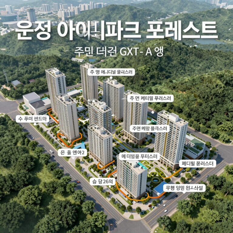 운정 아이파크 포레스트 위치도 및 주변 메디컬 클러스터 GTX-A 역 표시