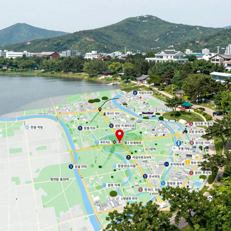 천안 업성 푸르지오 레이크시티 위치도와 성성호수공원 인접 지도