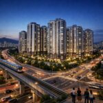 영통역 우미린 야경 투시도로 본 단지 외관과 주변 교통망