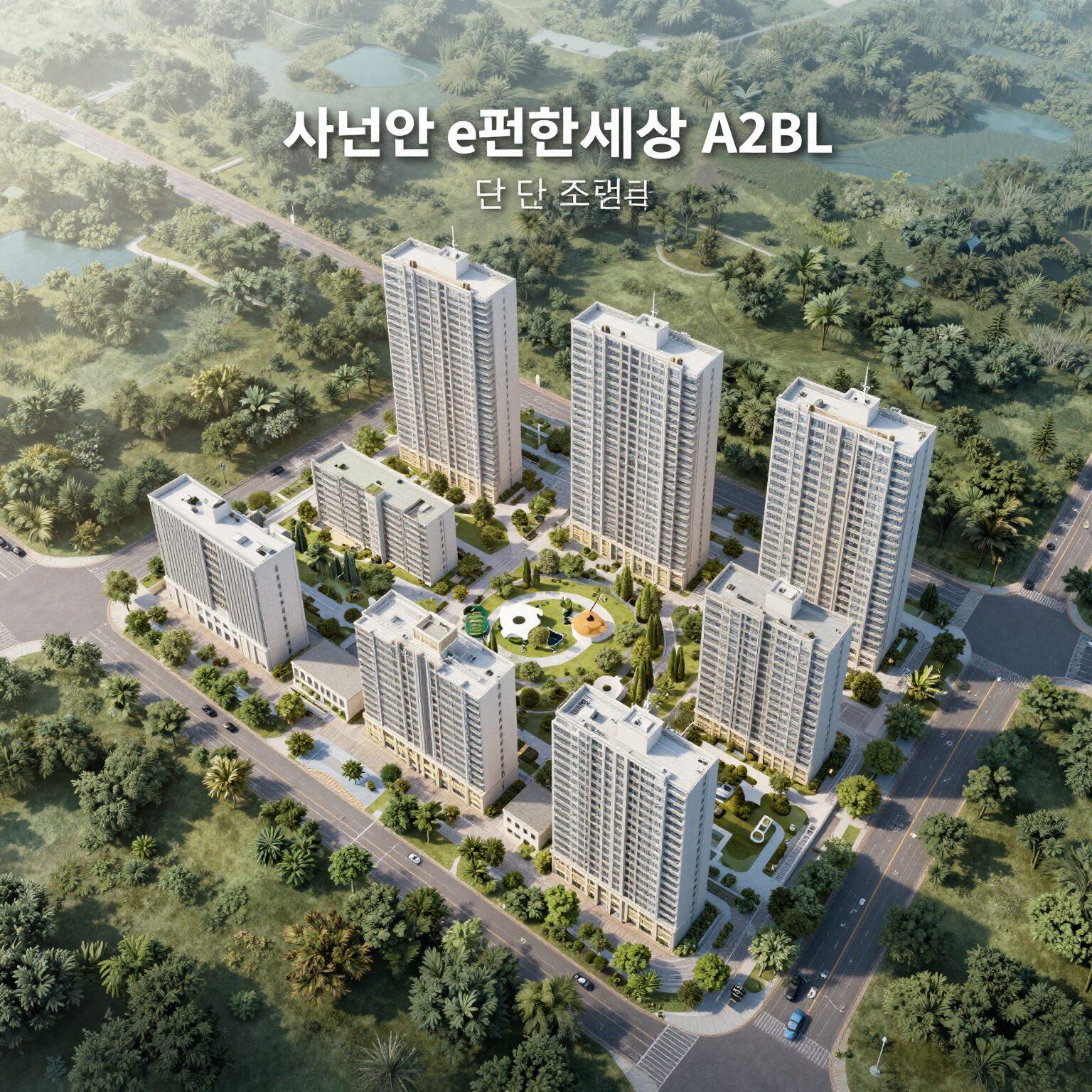 안양 에버포레 자연앤 e편한세상 A2BL 단지 조감도