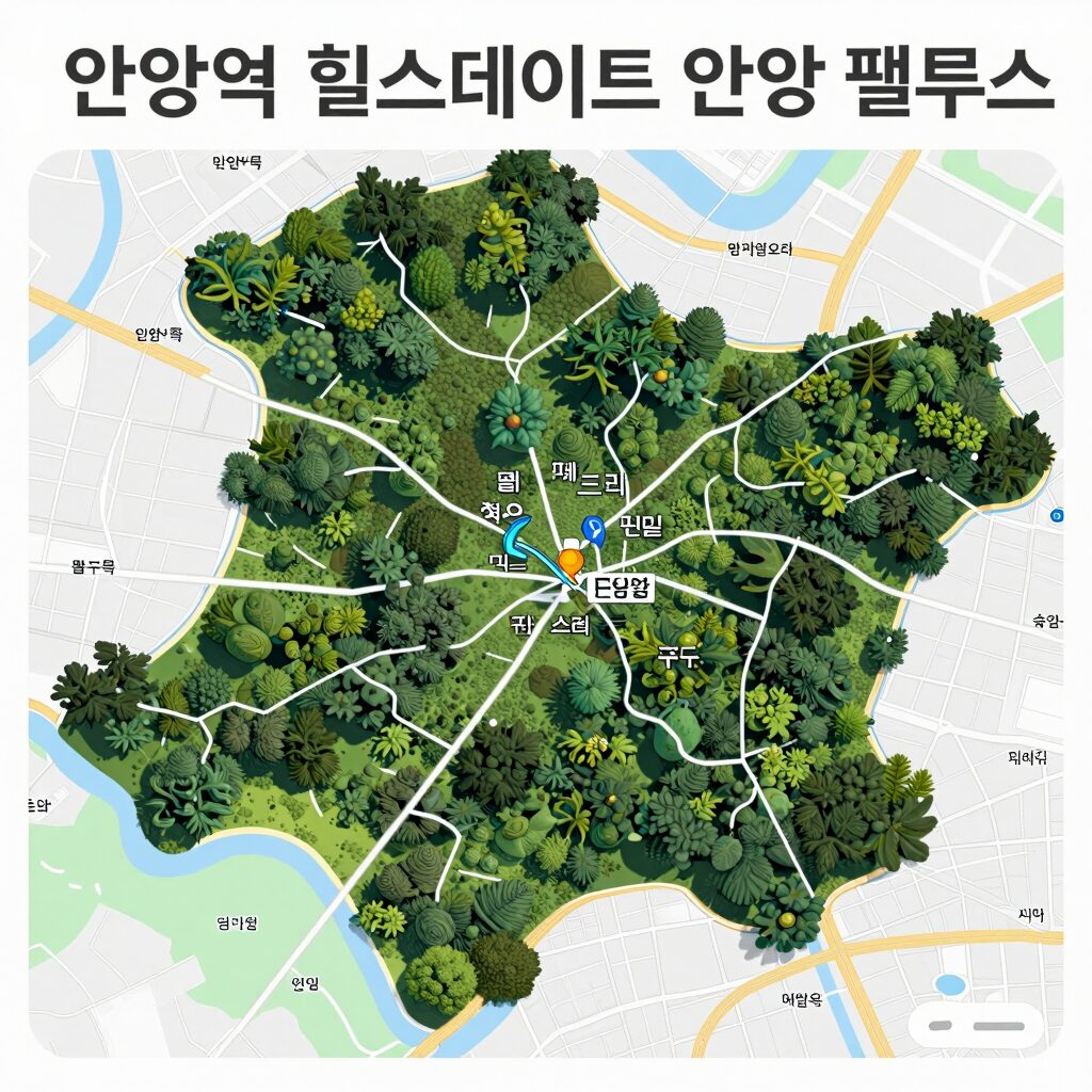 안양역과 힐스테이트 안양 펠루스 위치 지도 이미지