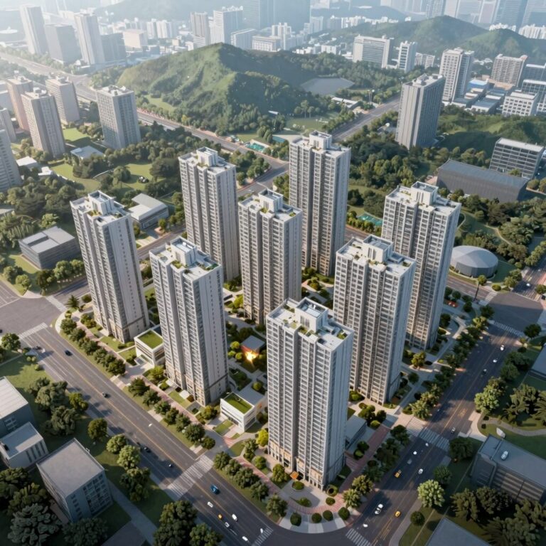 동탄2신도시 대방 엘리움 레이크파크 단지 전경 조감도