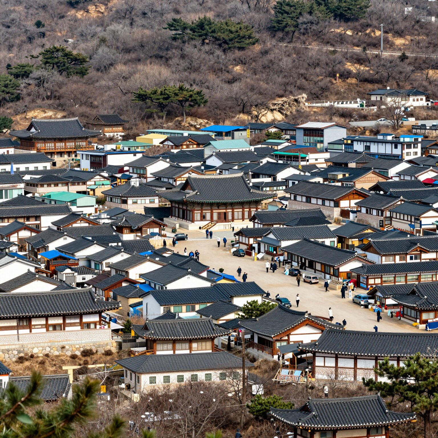 강릉 시내 중심부 전경과 생활 편의시설 배치도