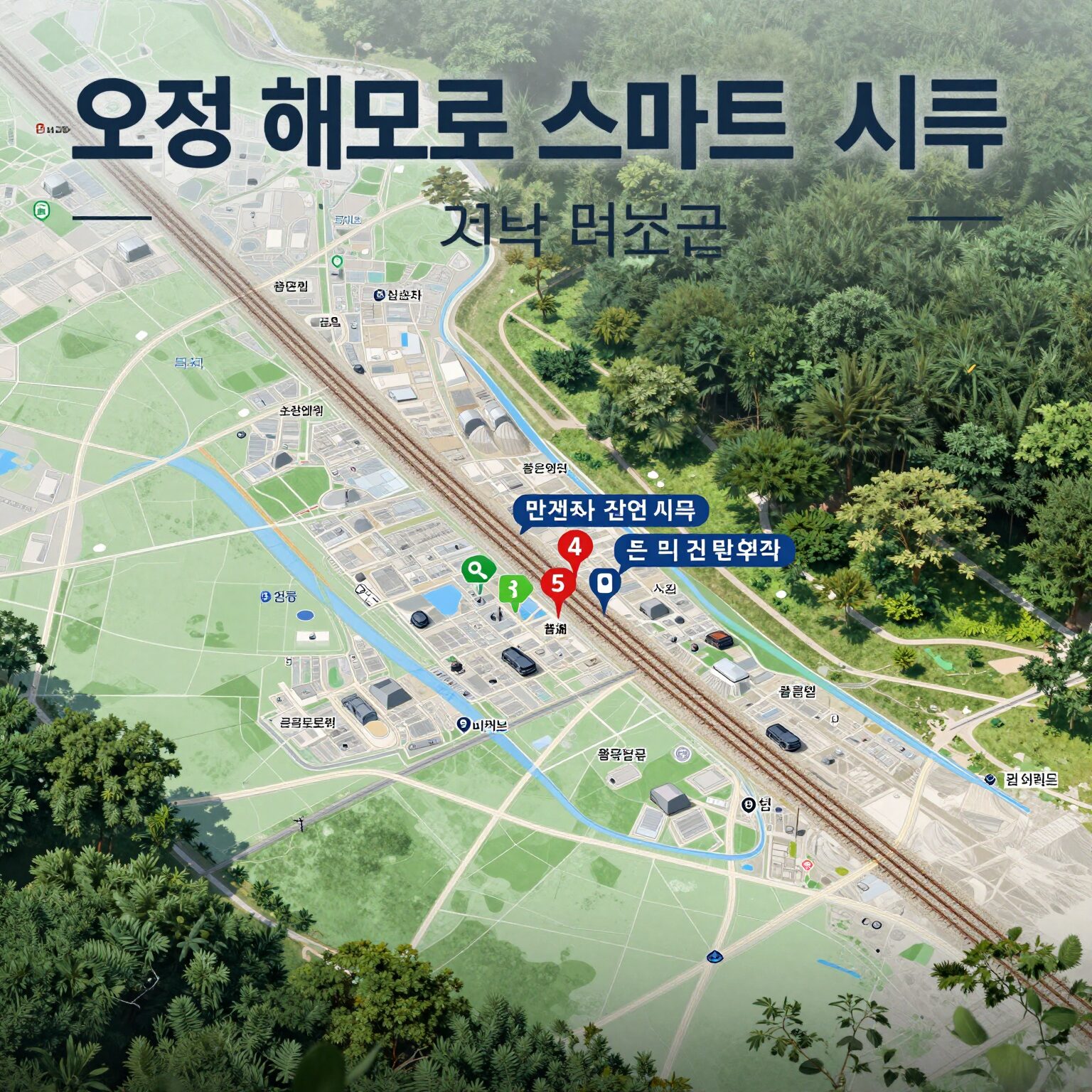 오정 해모로 스마트시티 위치 지도로 인근 도로와 철도역 표시
