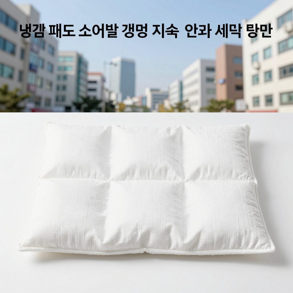 냉감 패드 소재별 냉감 지속 시간과 세탁 방법 비교 이미지