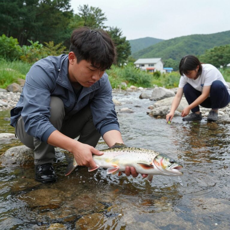 포천 도마치 캠핑장 계곡 물고기와 맑은 물