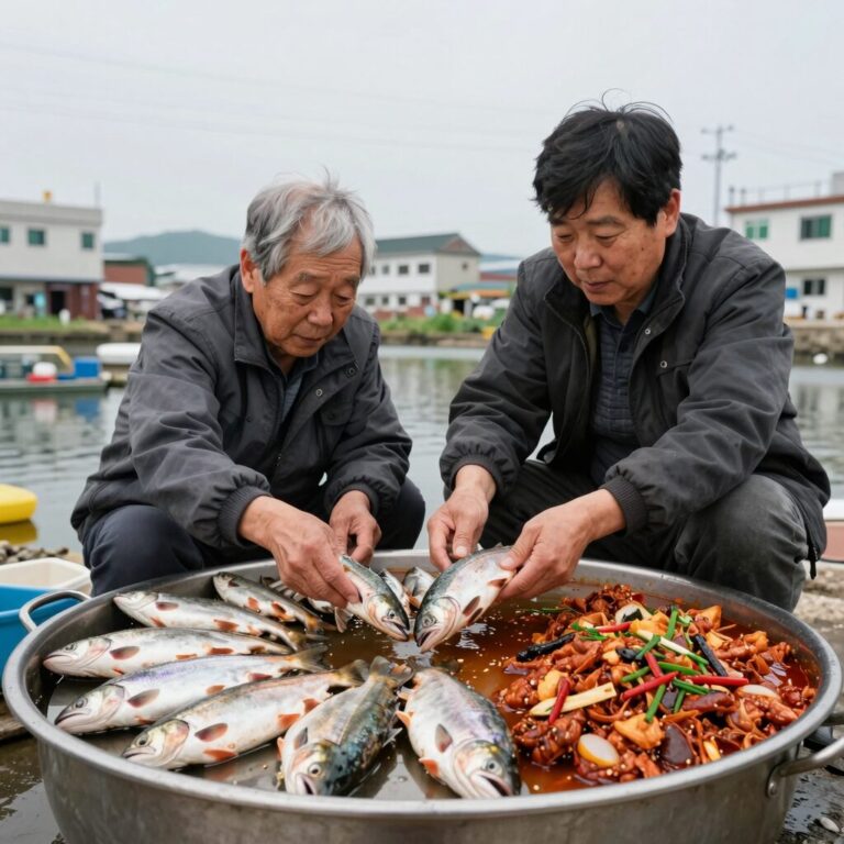 동네 한바퀴 가평 송어 양식장 노부부의 송어 한 상. 송어회, 튀김, 매운탕이 푸짐하게 담겨 있다.