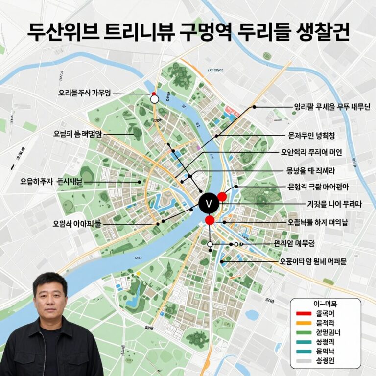 두산위브 트리니뷰 구명역 트리플 역세권 입지와 생활권 표시 지도