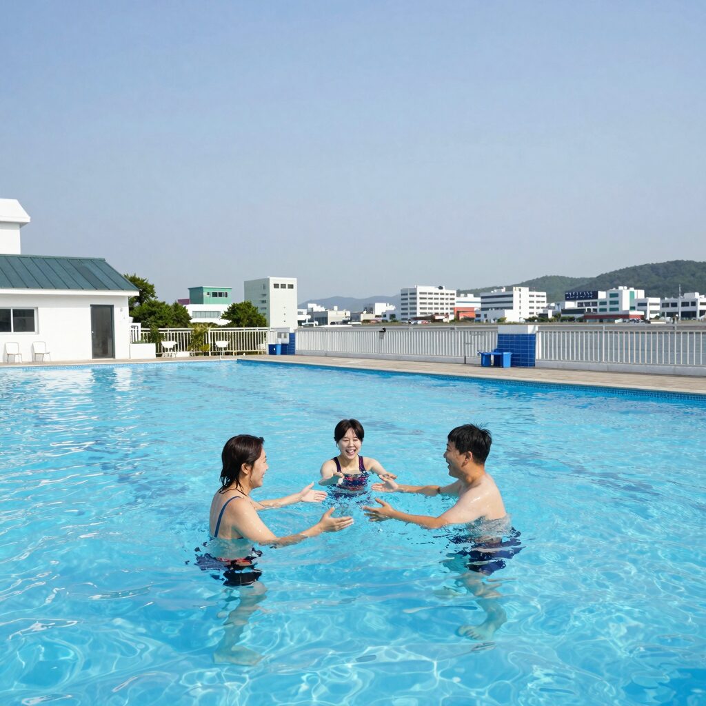 강화도 수영장 펜션 야외 수영장에서 즐거운 여름 물놀이
