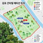 김포 칸타빌 에디션 단지 위치와 주변 환경, 걸포북변역, 김포초등학교, 장릉 등의 랜드마크를 표시한 지도 이미지