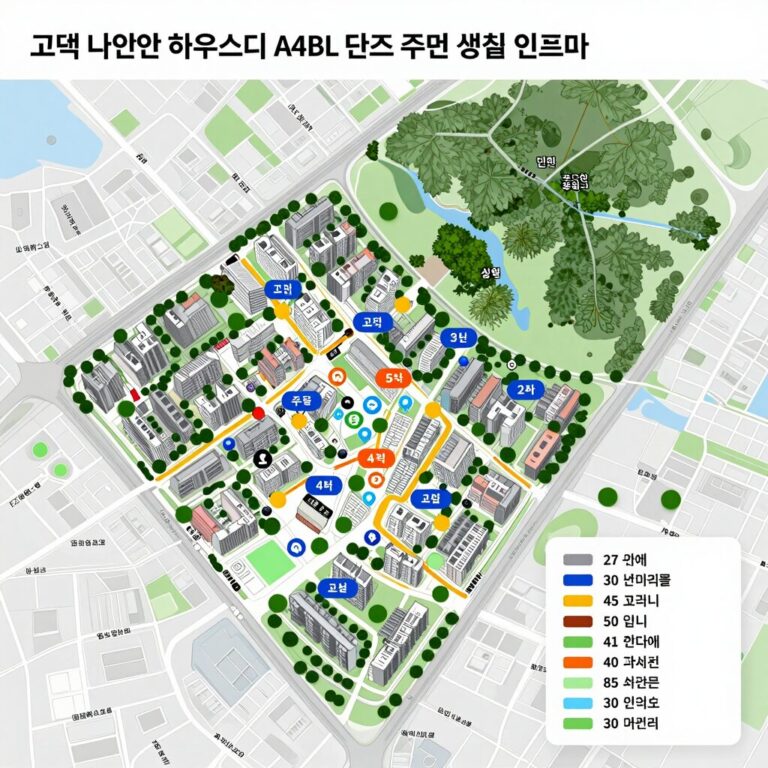 고덕 자연앤 하우스디 A4BL 단지 주변 교통과 생활 인프라를 한눈에 보여주는 위치 지도 이미지
