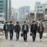 그린랜드2 마이그레이션 줄거리 정보 영화 그린랜드2 마이그레이션 속 황폐해진 도시를 배경으로 걸어가는 주인공 일행