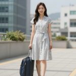 Hazzys stripe dress summer styling for office and travel