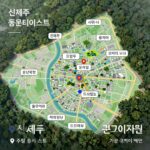 신제주 동문디이스트 시그니처원 Ⅱ 분양 신제주 동문디이스트 시그니처원 Ⅱ 위치와 주변 편의시설을 나타낸 지도 사진
