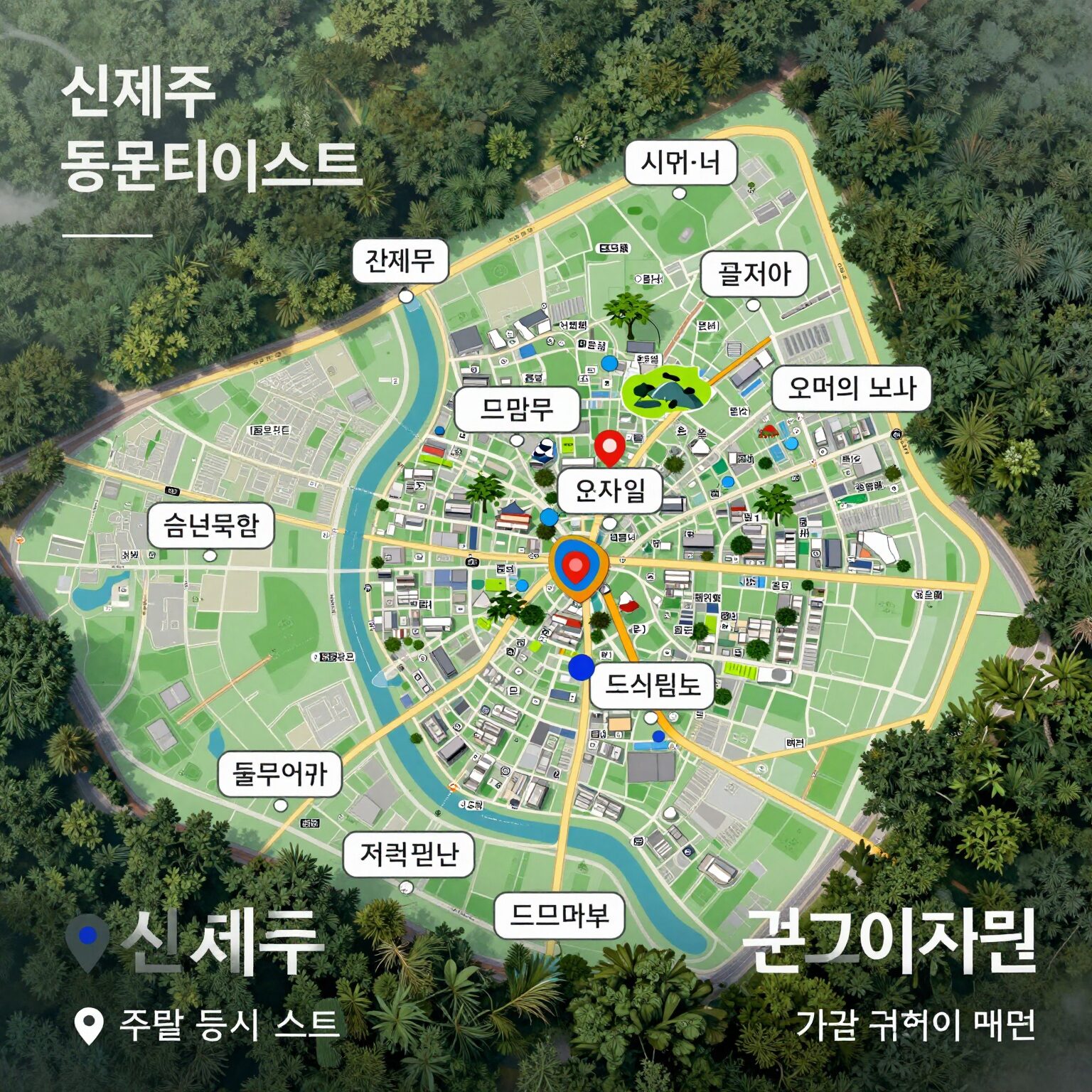 신제주 동문디이스트 시그니처원 Ⅱ 위치와 주변 편의시설을 나타낸 지도 사진