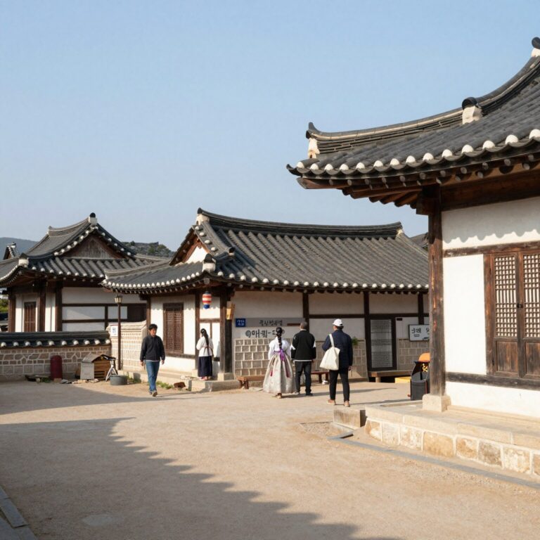 전주 한옥마을 전경과 전통 가옥이 어우러진 풍경