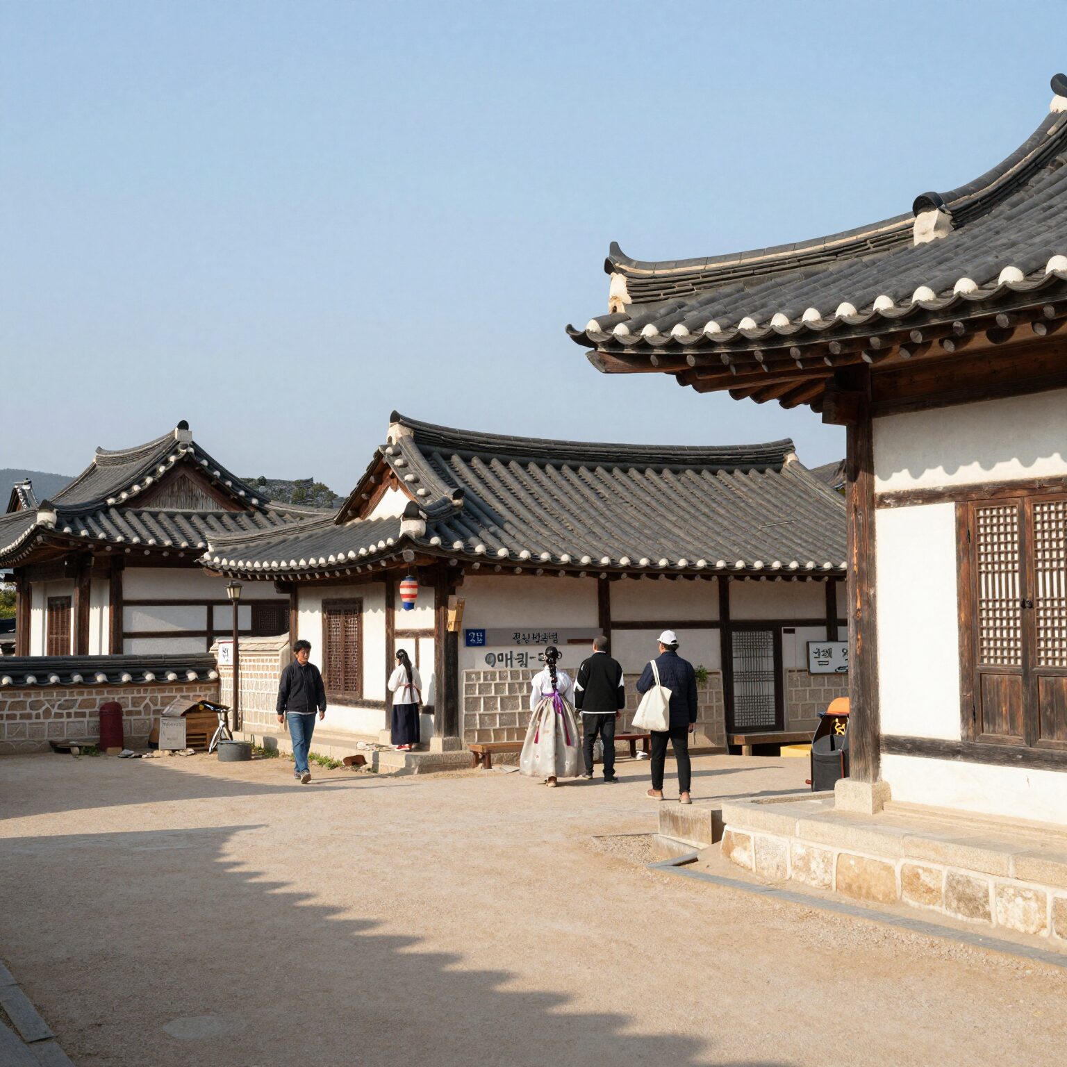 전주 한옥마을 전경과 전통 가옥이 어우러진 풍경