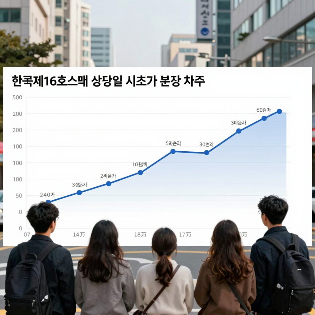 한국제16호스팩 상장일 시초가 분석 차트