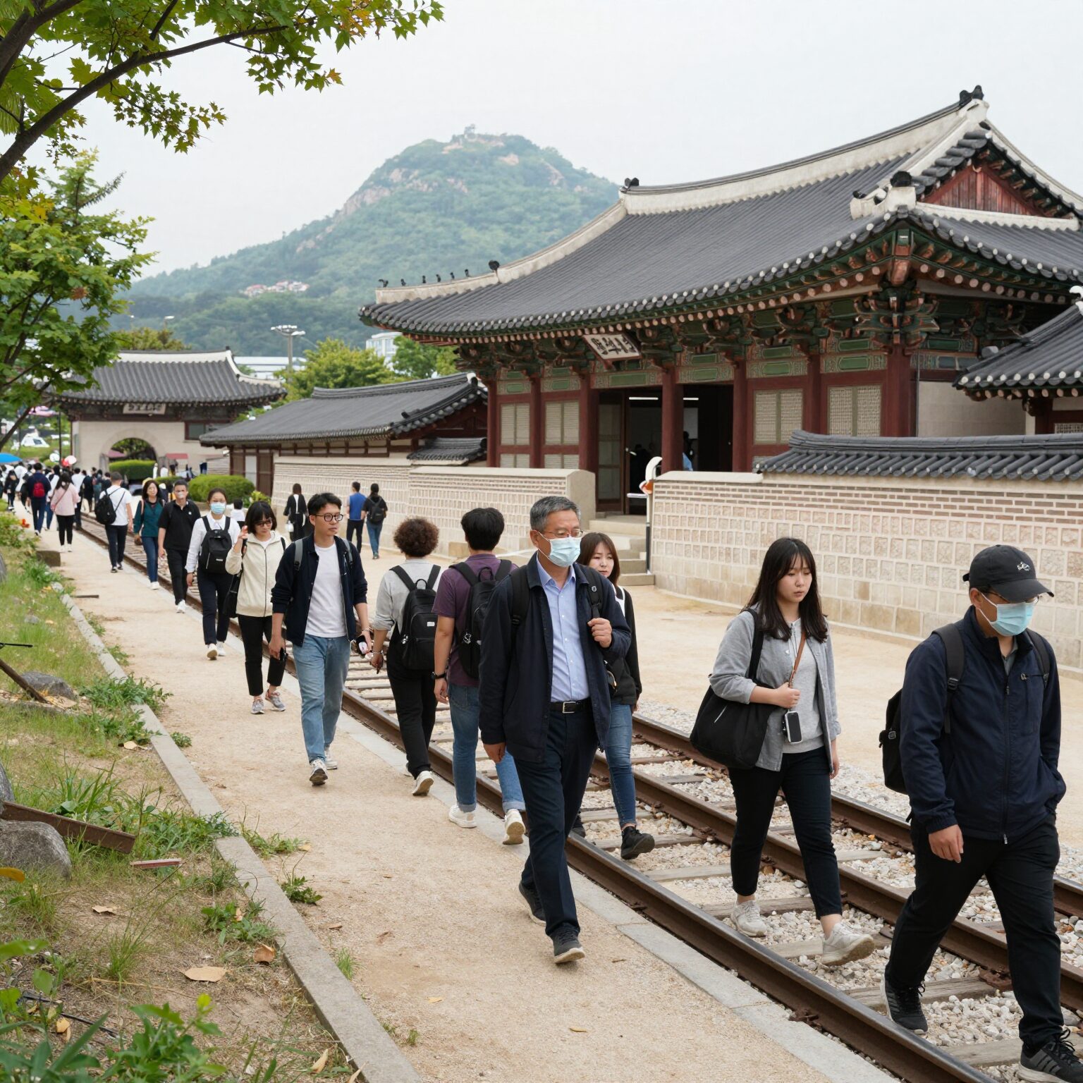 풍무역 출퇴근 시간대 승객 모습과 역 주변