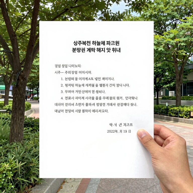 상주북천 하늘채 파크원 분양권 계약 해지 및 취소 관련 법률 문서 이미지