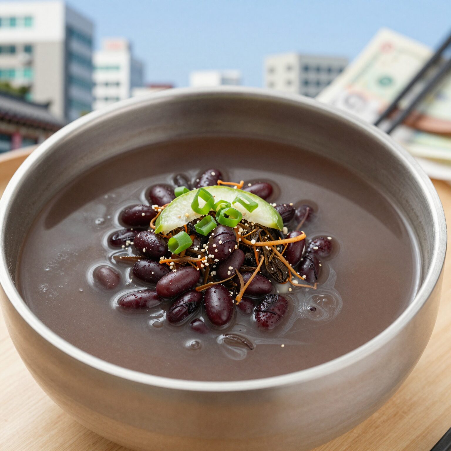 신가네칼국수제비의 검은콩 냉콩국수와 바지락칼국수 사진