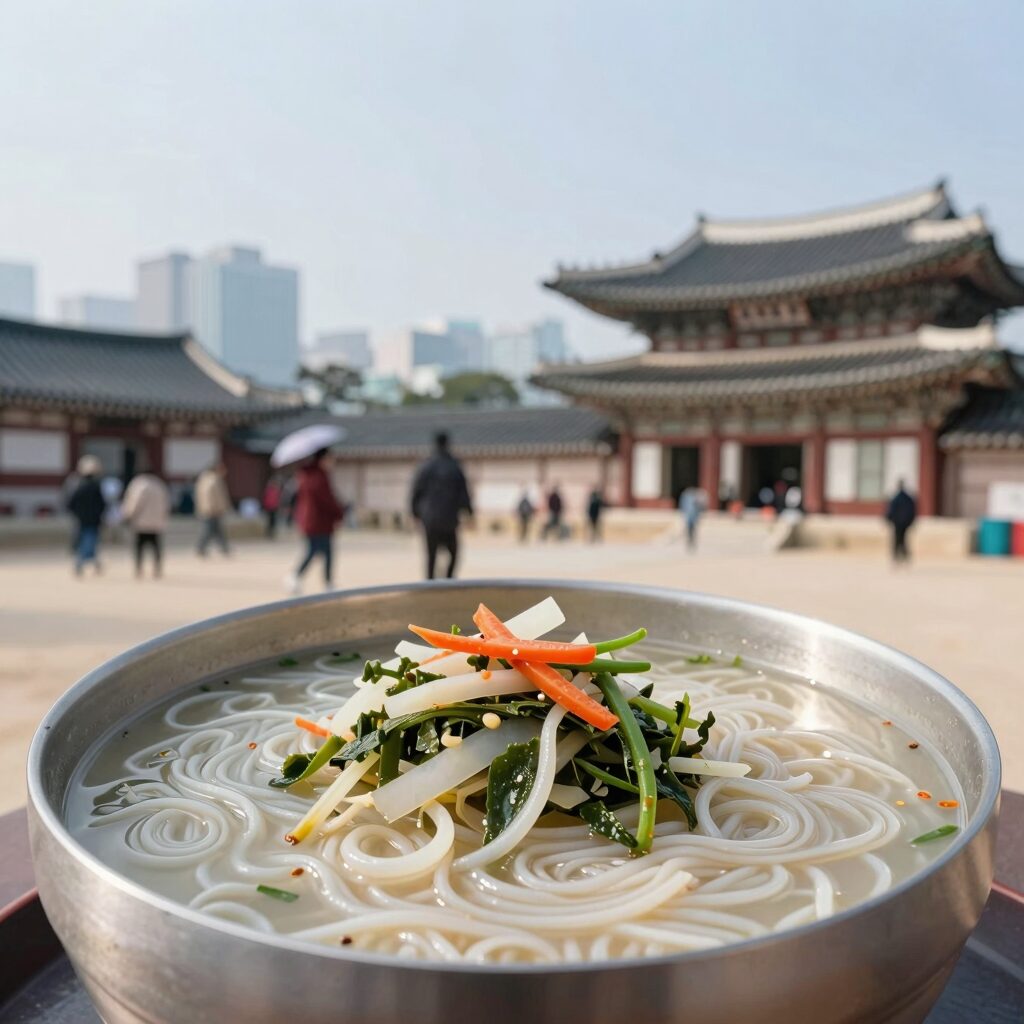 수가성 장성점의 서리태 콩국수와 겉절이 사진