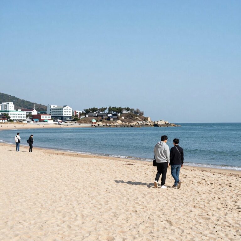 양양 게스트 하우스에서 바라본 해변 전경