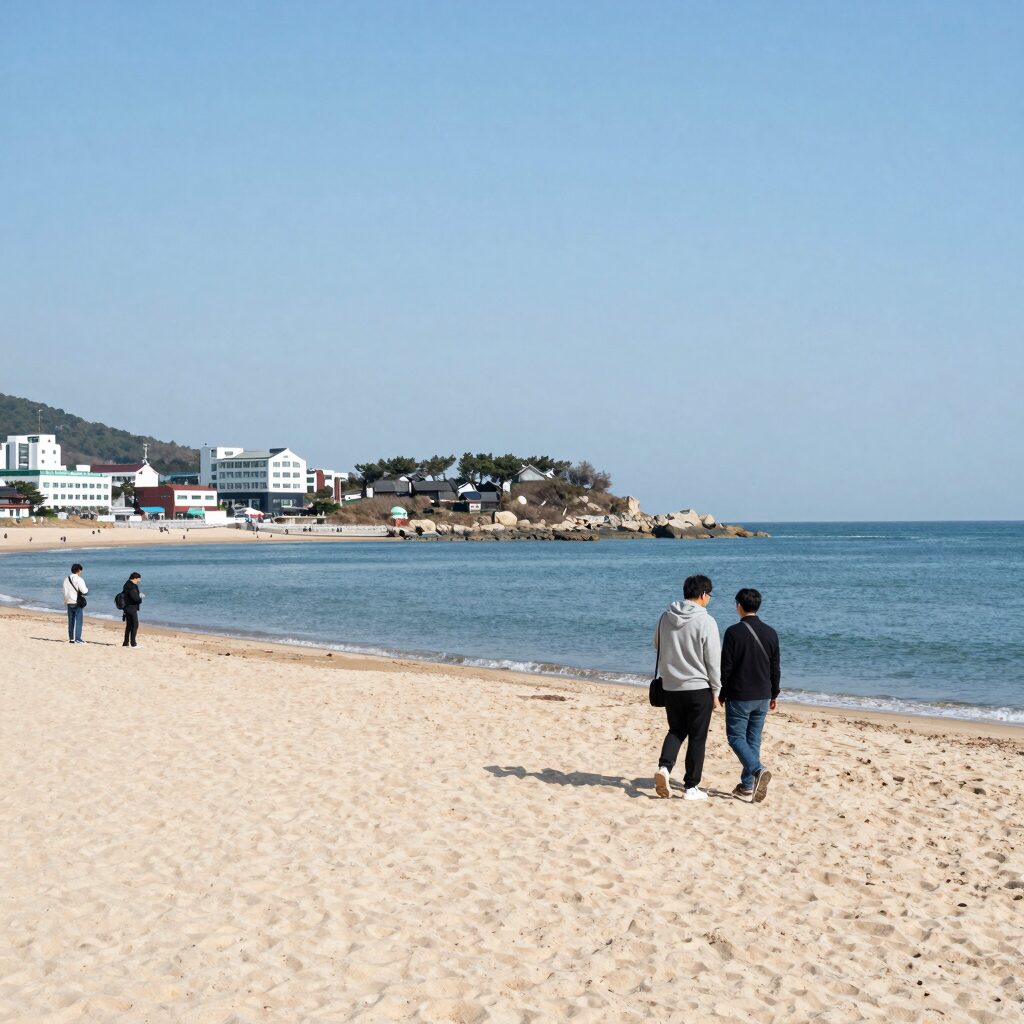 양양 게스트 하우스에서 바라본 해변 전경
